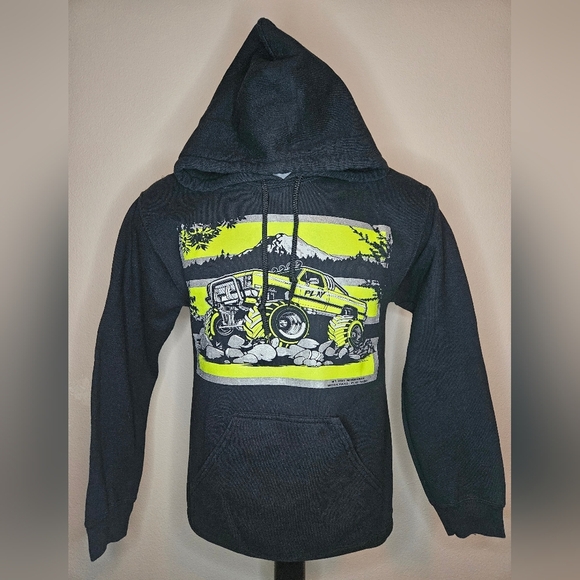 Hi-Vis graphic 4x4 safety hoodie small - Picture 1 of 4